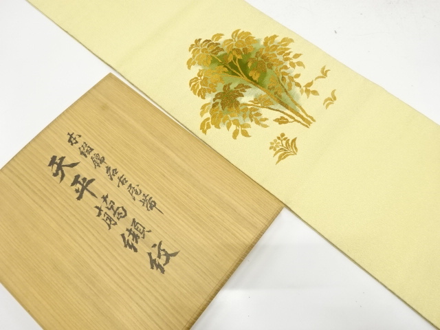 JAPANESE KIMONO / NAGOYA OBI / SILK / TSUZURE / WOVEN TRADITIONAL PATTERN